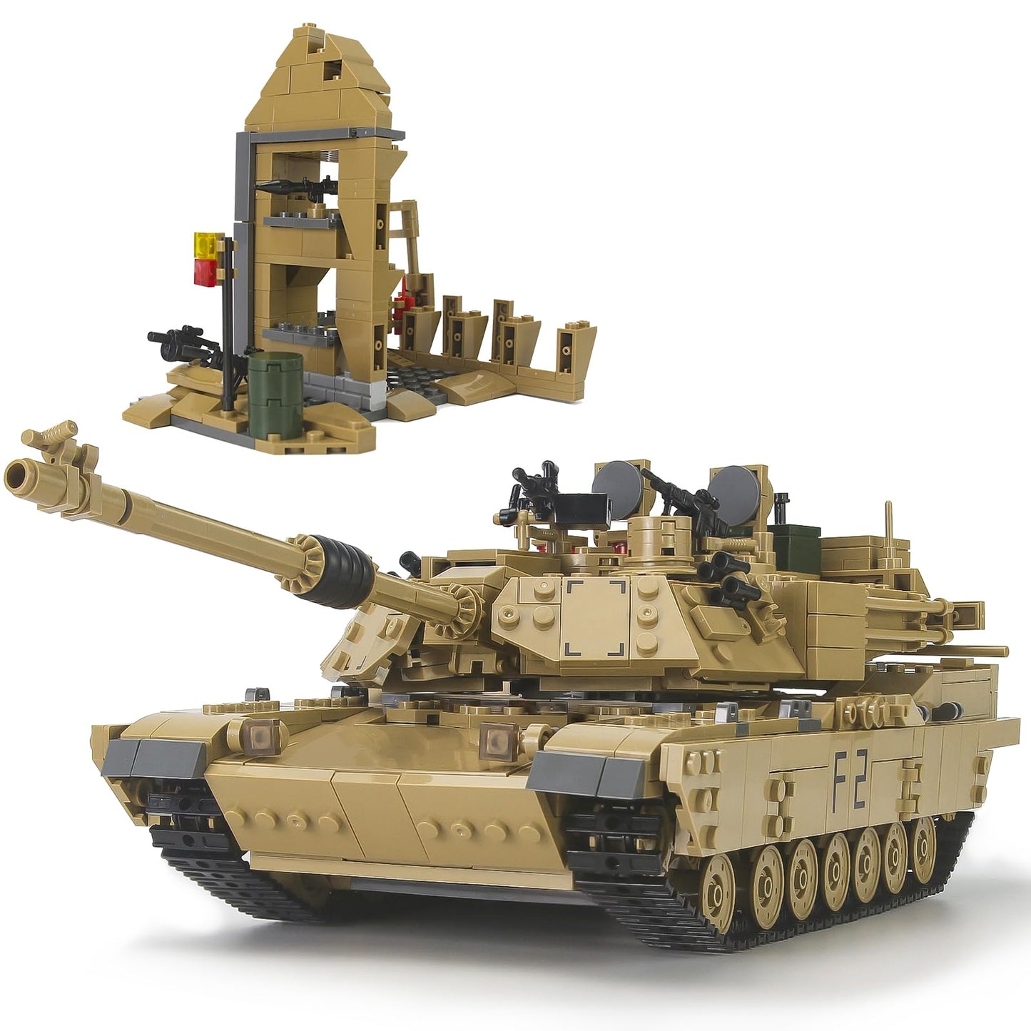 M1A2 Abrams Tank Building Set 1:28 Scale Military Model Kit 2-in-1 Vehicle
