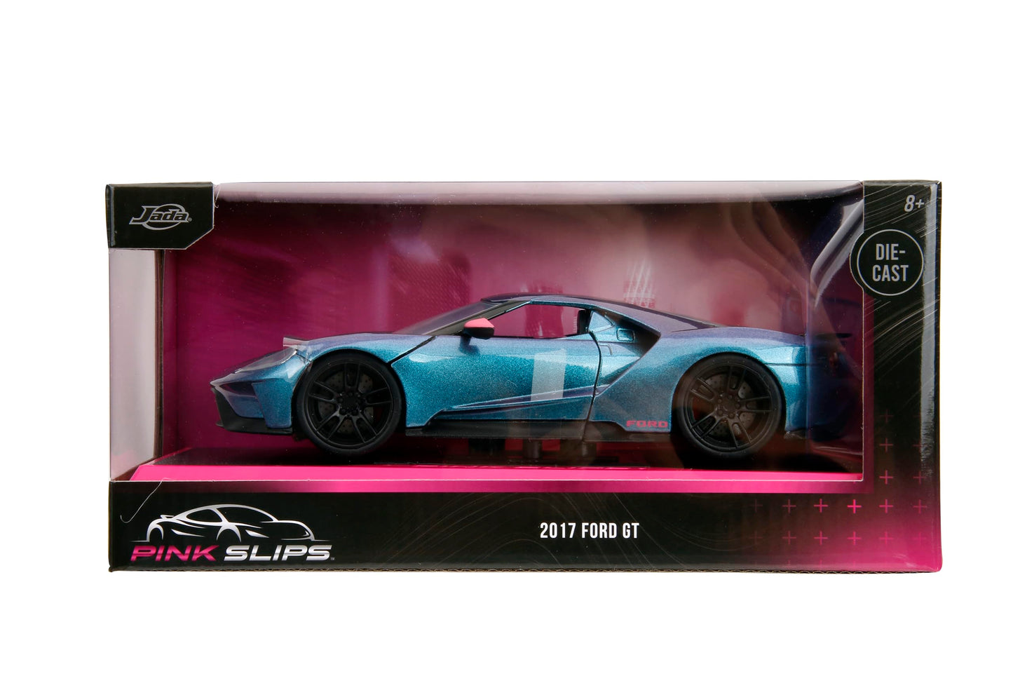 Jada Pink Slips 1:24 W7 2017 Ford GT Die-Cast Car, Toys for Kids and Adults (Metallic Purple/Blue)