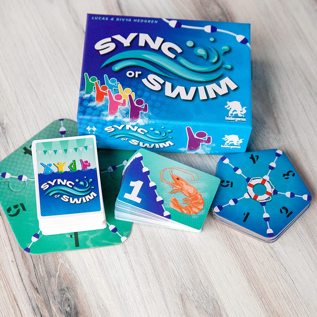 Bézier Games, Sync or Swim - Fast & Fun Strategic Card Game - for 2 to 4 Players, Ages 14+