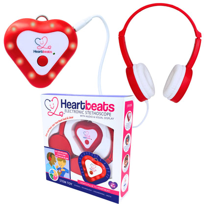 Heartbeats Electronic Stethoscope Toy with LED Display & 10X Sound Amplification, Real Working Stethoscope - STEM Medical Learning Toy Boys & Girls