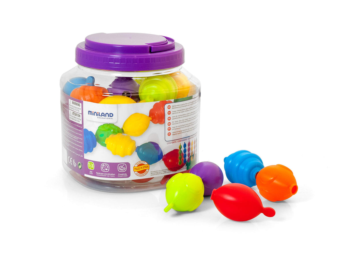 Miniland Educational - Maxichain Interlocking Pieces (24 Pcs), Assorted, (27361)