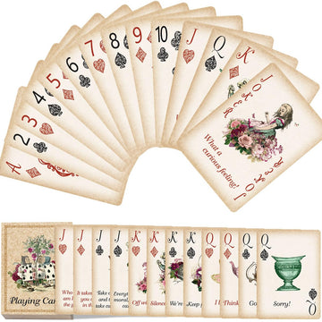 Treasure Cove Alice Playing Cards Poker for Tea Party Game Supply Themed Party Photo Props Decoration