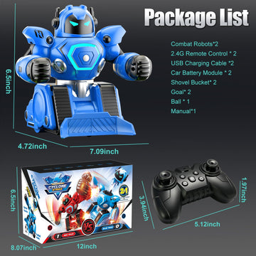OBEST Remote Control Fighting Robots Set of 2, RC Ejecting Battle Robot with Sound & Light, Fun Electronic Battle Bots Soccer Games Toys, Christmas