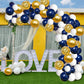 Navy Blue Gold Balloons Garland Kit, 120 pcs Navy and Gold Confetti White Balloons Arch for Graduation Birthday Party Baby Shower DIY Decoration