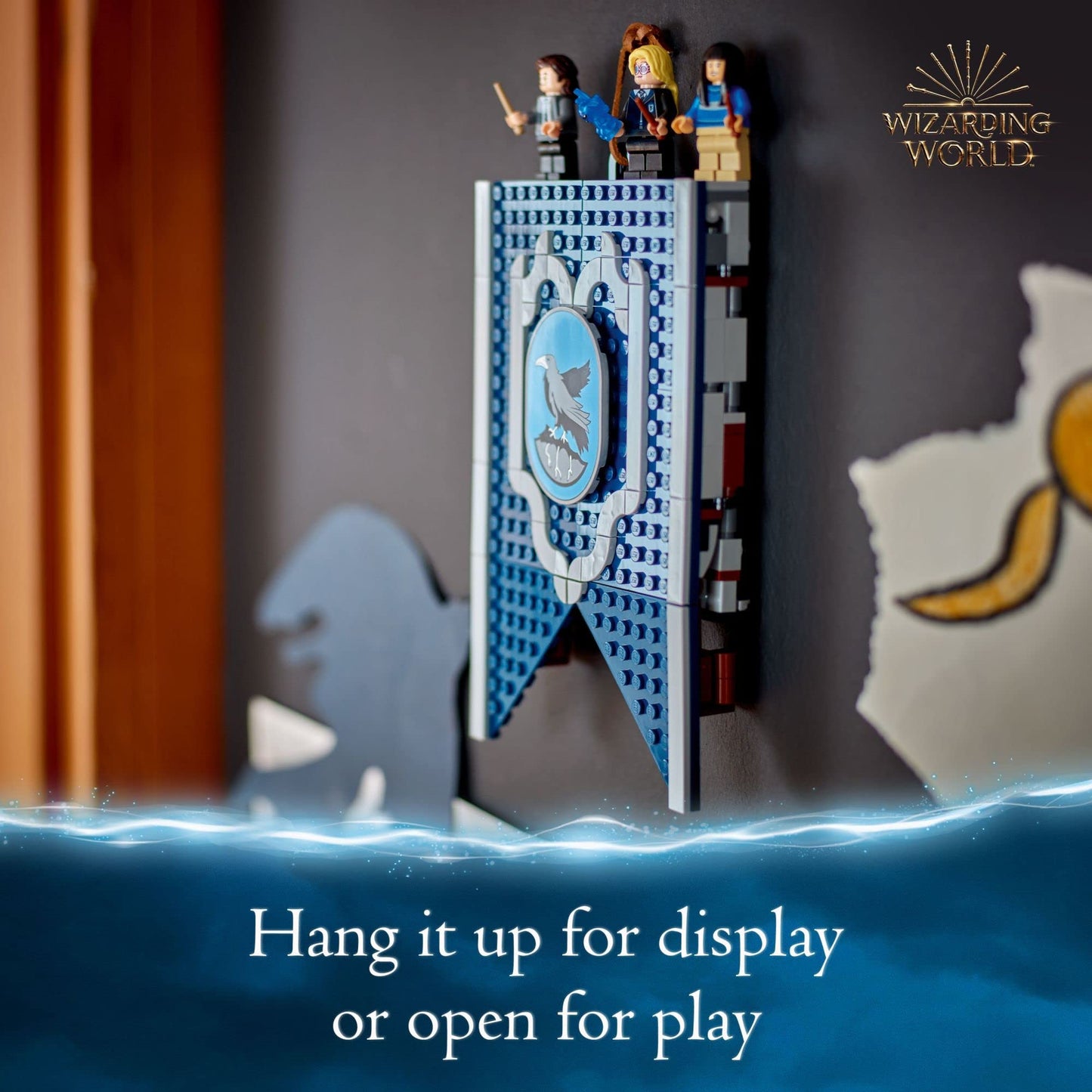 LEGO Harry Potter Ravenclaw House Banner Building Kit 76411-3D Harry Potter Room Wall Decoration, Great Gift Set for Boys Girls Kids, Hogwarts Castle