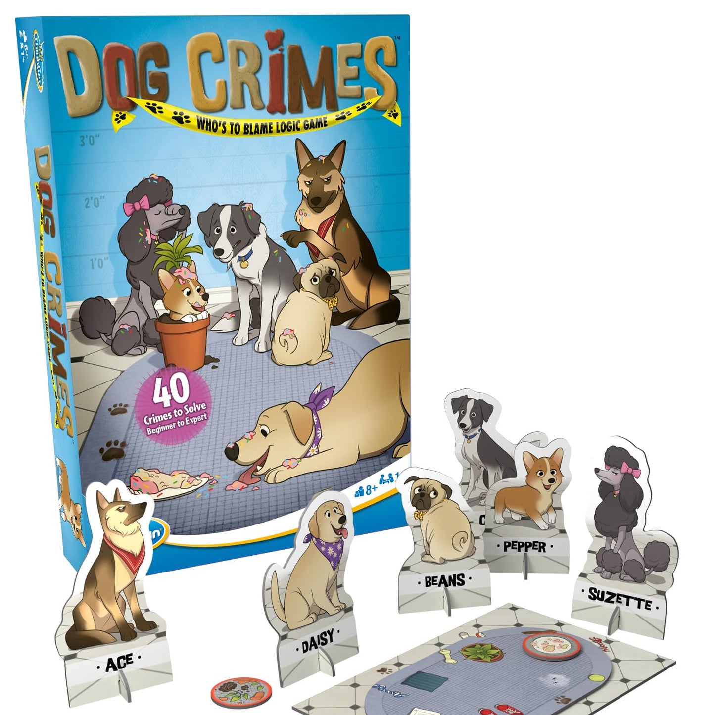 ThinkFun Dog Crimes Logic Game - Engaging Brainteaser for Kids and Adults | Fun Detective Theme | Memory and Reasoning Skill Builder | Unique Artwork