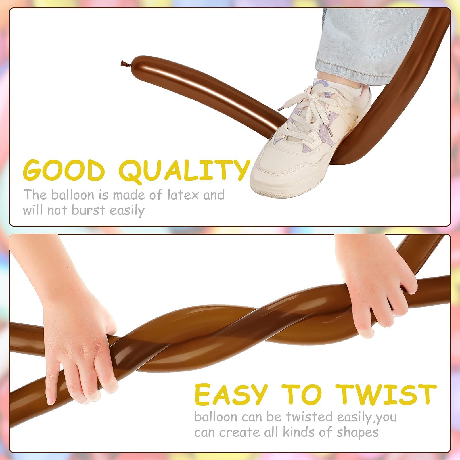 Skylety 100 Pcs 260q Twisting Balloons Long Balloons DIY Latex Modelling for Adults Birthday Wedding Engagement Anniversary Festival Party