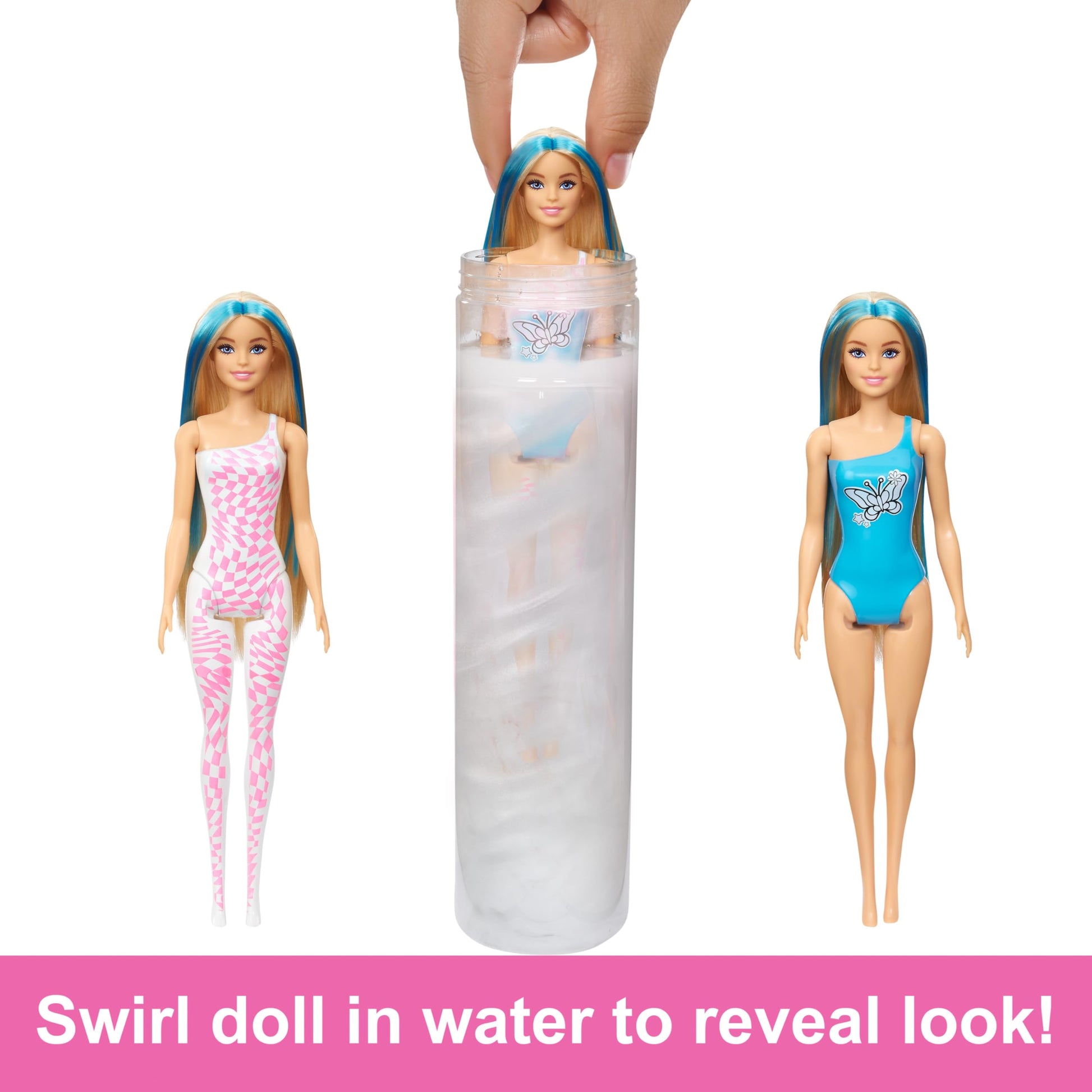 Barbie Color Reveal Doll & Accessories with 6 Unboxing Surprises, Groovy-Themed Series with Color-Change Bodice, 1960s Inspired