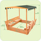 Badger Basket Sandbox for Kids with Canopy & Benches - Outdoor Convertible Wooden Sandbox with Lid, UV Shade & Built-In Seating - Backyard Playset