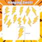 24 Pieces Lightning Hanging Swirls Flash Weather Streamers Gold Lightning Hanging Decorations Ceiling Swirls for Yellow Lightning Birthday Party