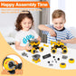 LUDILO Toys for 3 4 5 Year Old Boy Birthday Gift: 4PCS Take Apart Construction Truck Excavator Toy with Electric Drill, Kids Building Stem Learning