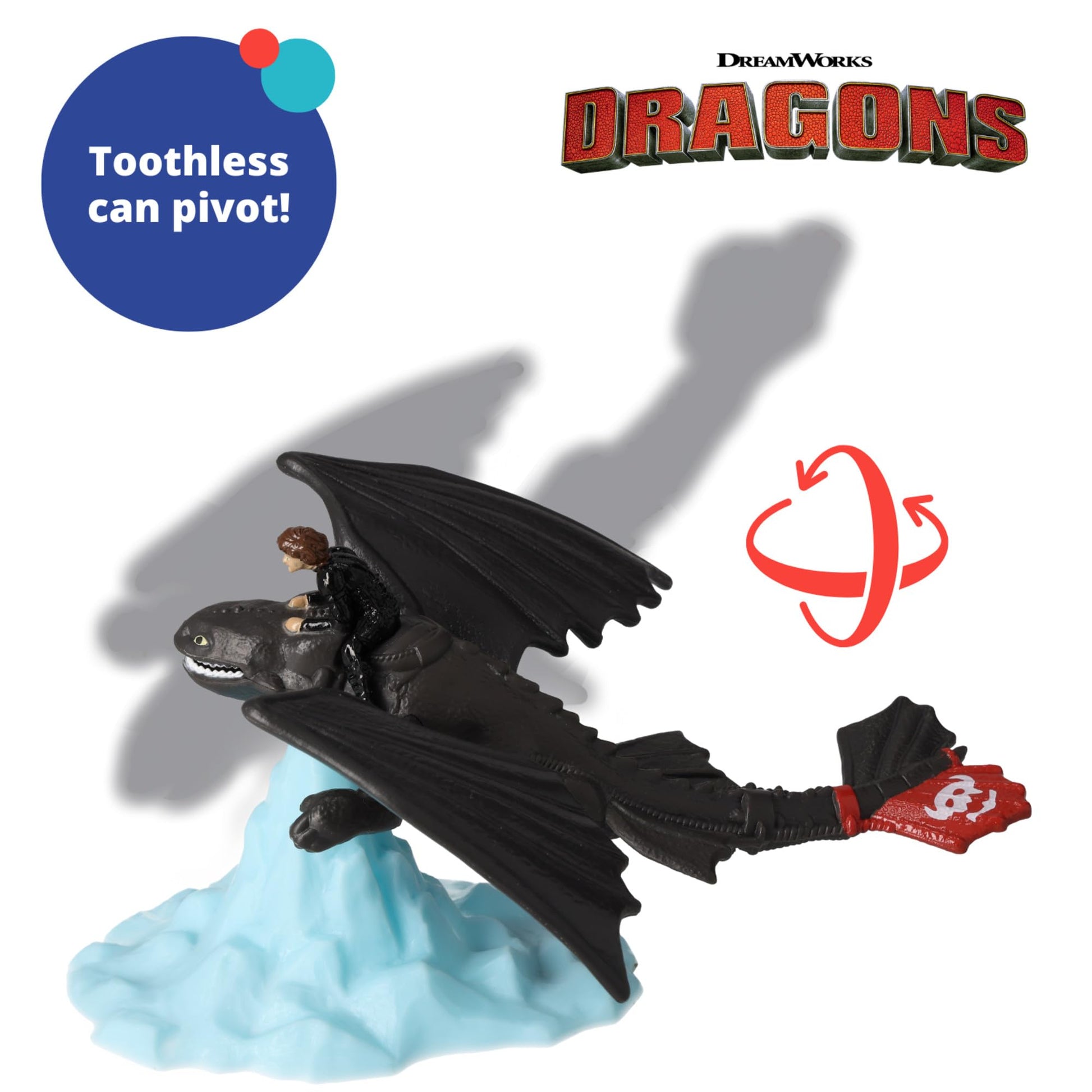 DecoSet How To Train Your Dragon Cake Topper, Cake Decoration With Toothless & Hiccup Figurine and Background Cake Pic For Birthday Cakes