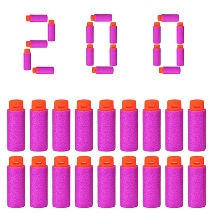 Lififun 200pcs Half-Length Soft Darts Compatible with Dart Zone, Adventure, Nerf, Worker - for Foam Dart Blasters & Toy Guns Tips 14+ (Purple)