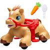 NEWDOOD 12V Ride on Toy for Toddlers, Battery Powered Electric Riding Horse w/Glowing Horn & Magic Sounds, Carrot Toy, Comb, Plush Mane, Ride on Horse