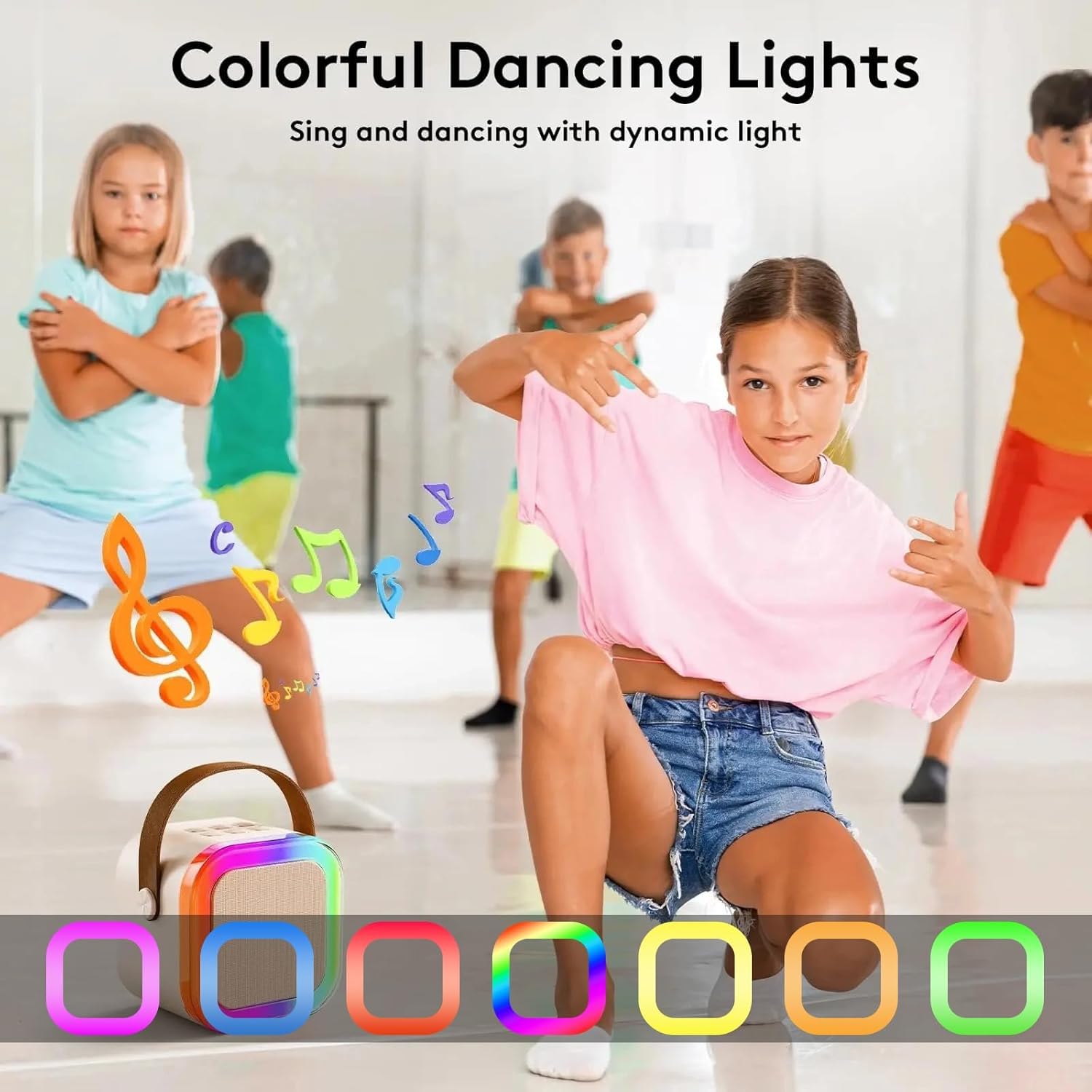 Karaoke Machine for Kids,2026 New Mini Portable Karaoke Toys, Karaoke Speaker with 2 Wireless Microphone & Light for Home Party for Adults