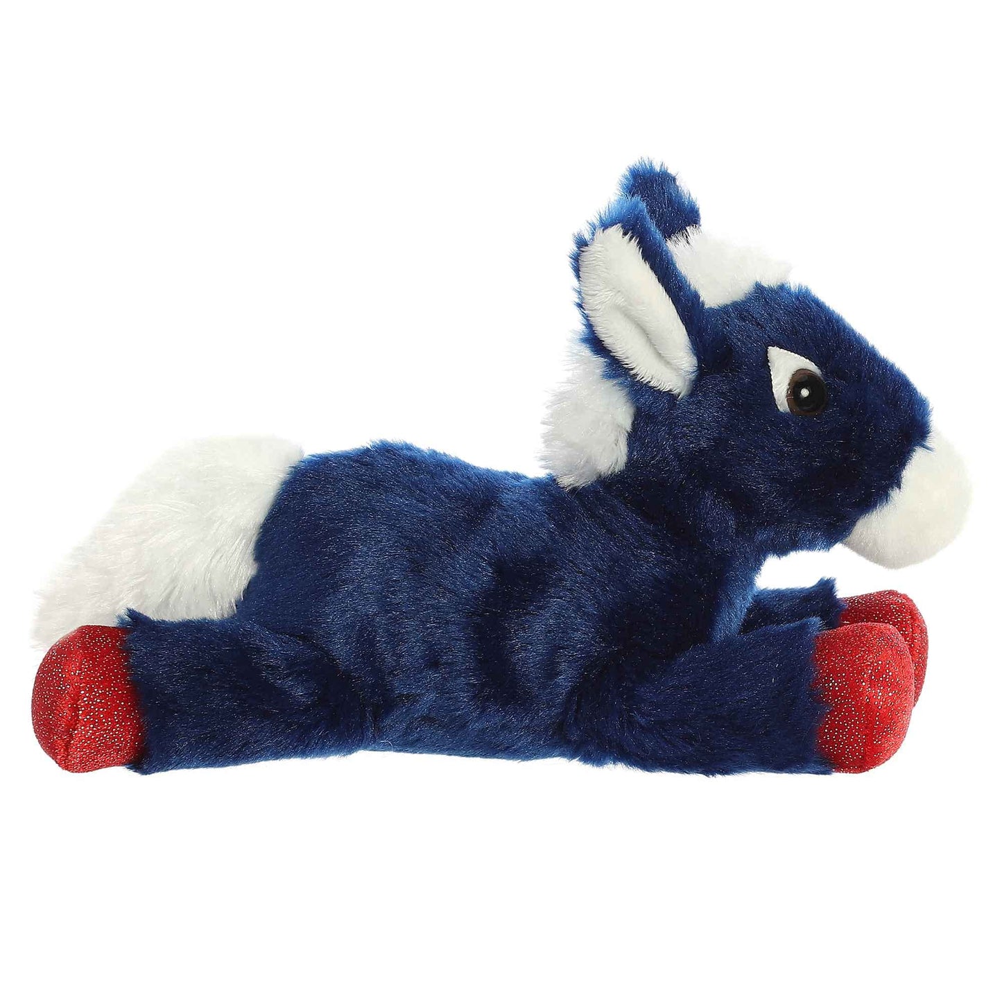 Aurora® Adorable Mini Flopsie™ Brave Donkey Stuffed Animal - Playful Ease - Timeless Companions - Blue 8 Inches