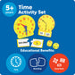Learning Resources Time Activity Set - Kids Learning Clock, Classroom Clocks for Students, Telling Time Teaching Clock, Analog Clocks for Kids