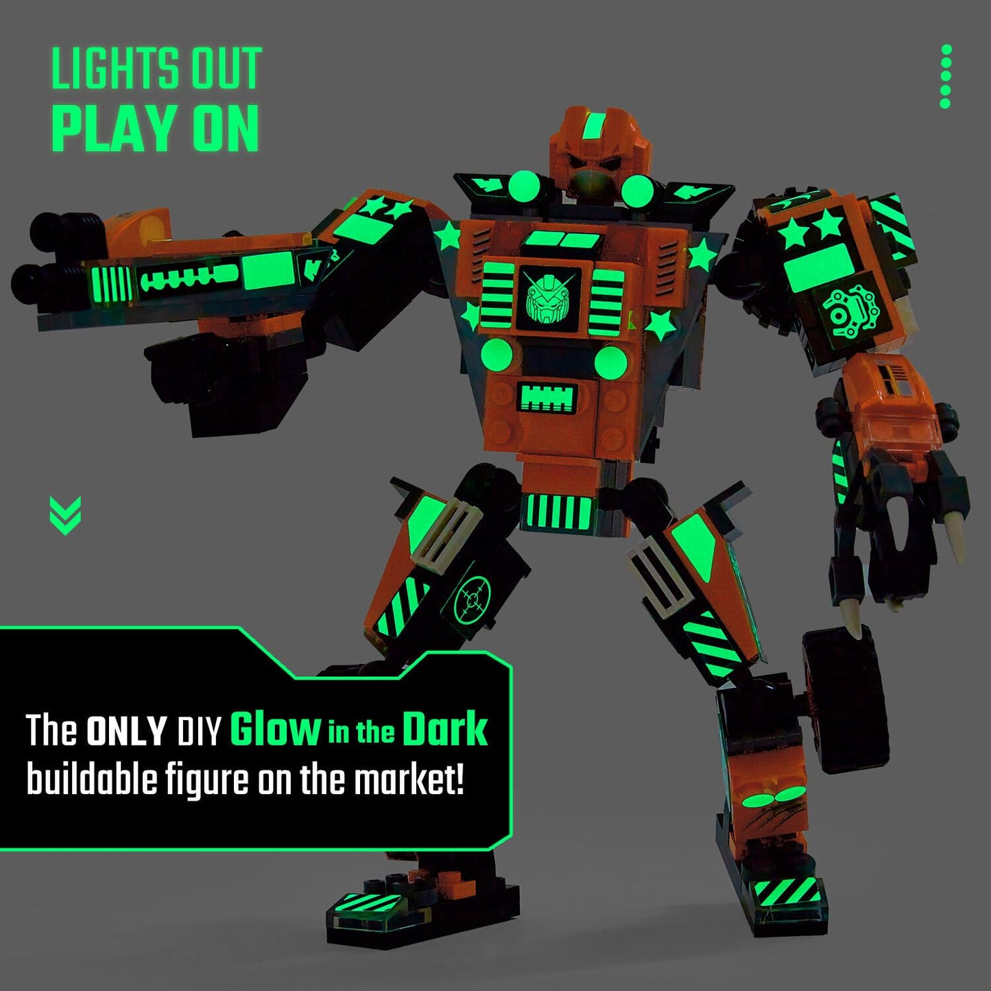 JITTERYGIT Mech Robot Soldier Glow in the Dark Bricks Toy STEM Gift Set, Juguetes para Niños De Christmas Birthday Regalos, Cool Military Holiday