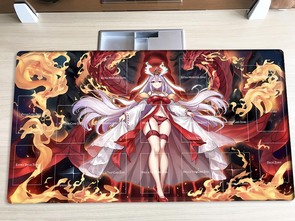 New Mlikemat Playmat Kurikara Divincarnate TCG CCG OCG Trading Card Game Mat with Zones + Free Bag (ZD039-640-A)