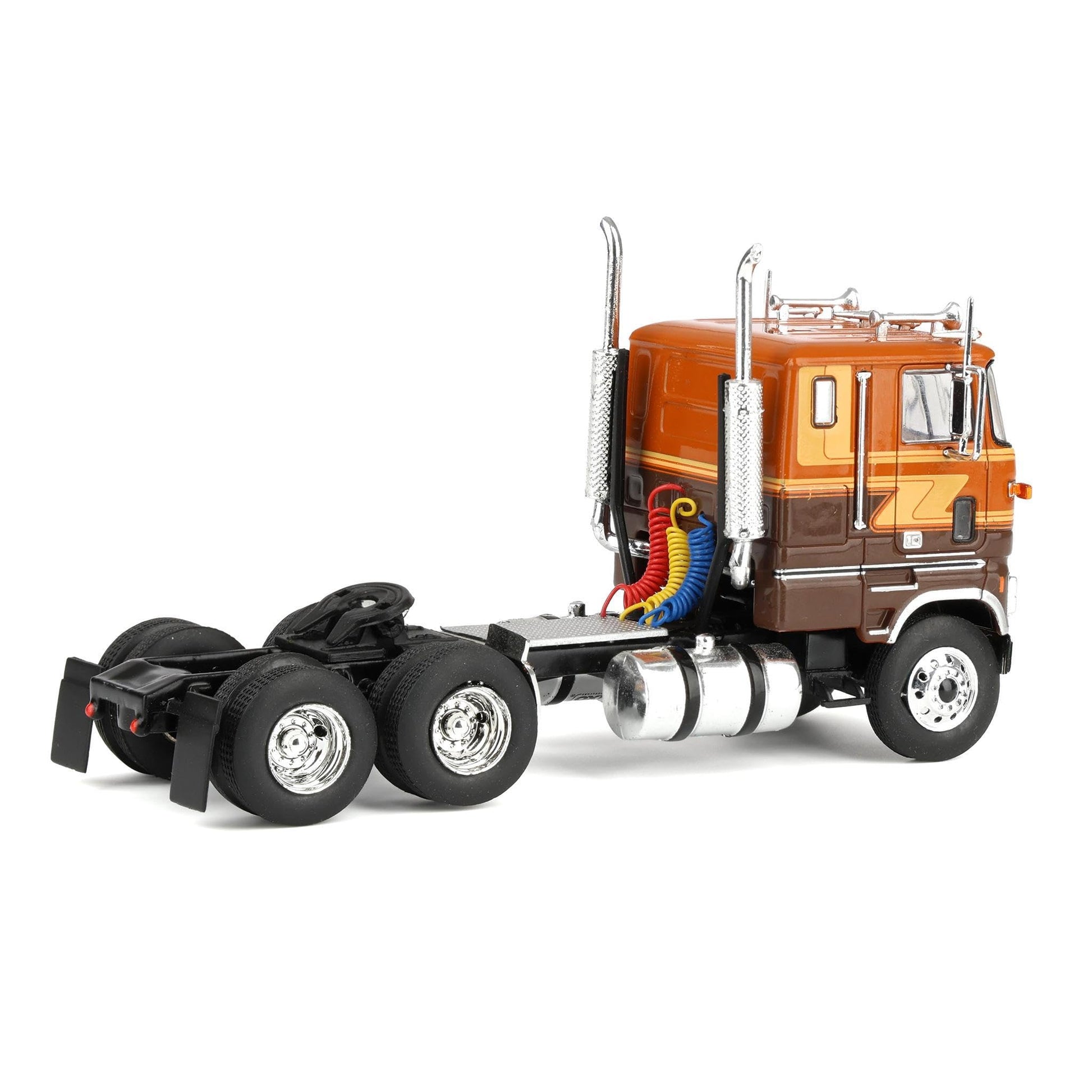 1976 CL 9000 Truck Tractor Brown Two-Tone with Graphics 1/64 Diecast Model by IXO Models U64TR009