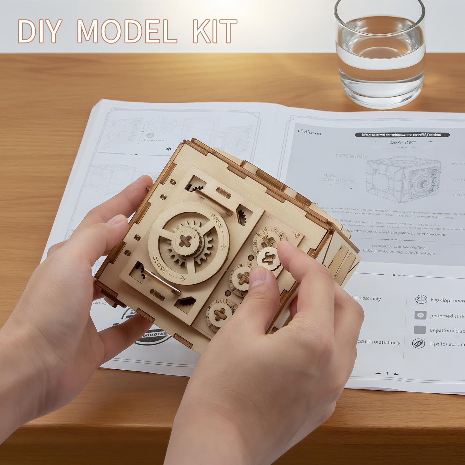 3D Wooden Puzzles for Adults, Safe Boxes, Brain Games Model Kit for Adults and Kids to Build, Mechanical Treasure Box Brain Teaser, Gifts for Adults