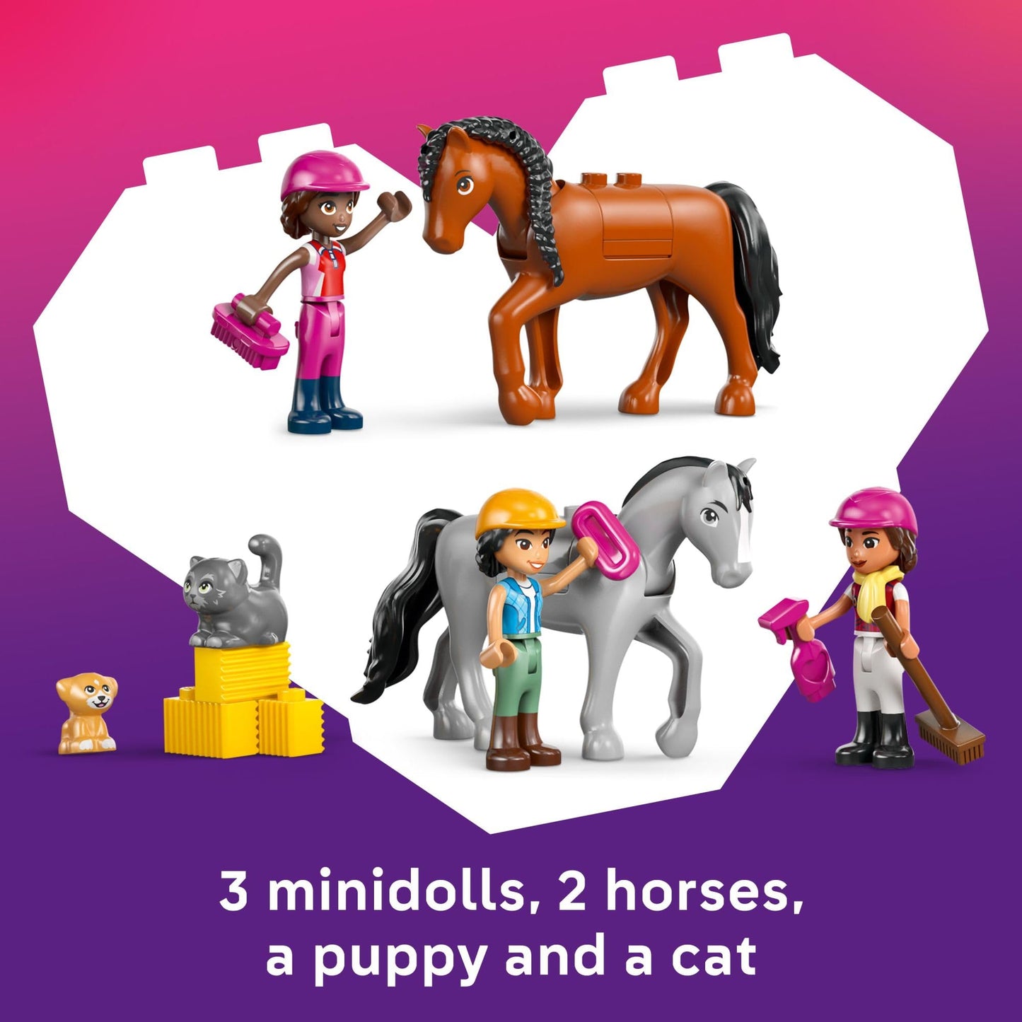 LEGO Friends Horse Stable and Riding Academy Building Toy for Girls & Boys - Pretend Play Set for Kids, Ages 7+ - W/3 Minidolls, Toy Animal Figures