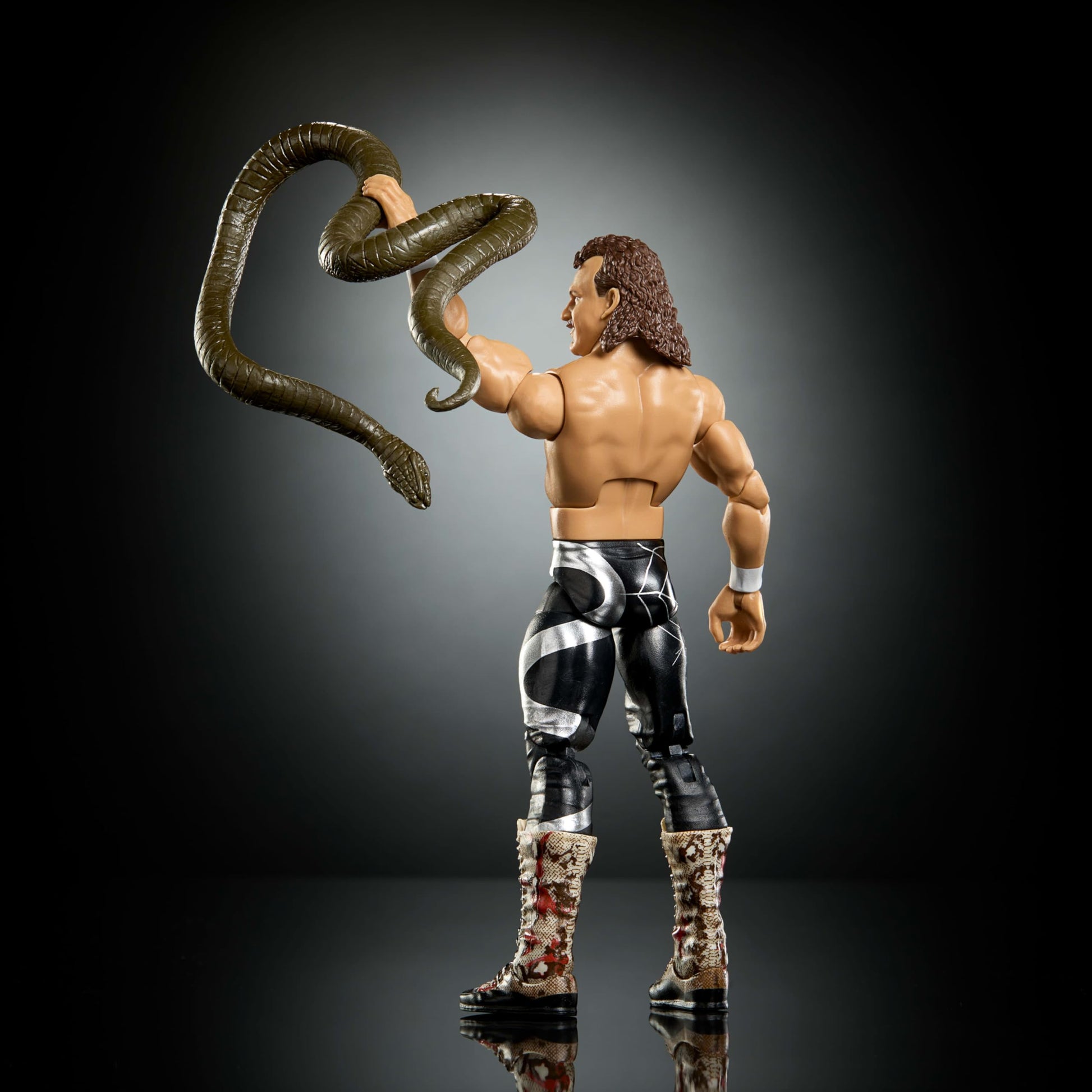 Mattel WWE Elite Collection Action Figure & Accessories, Premium Live Event Jake “The Snake” Roberts Set, Wrestlemania with Sam Roberts Build-A-Figure