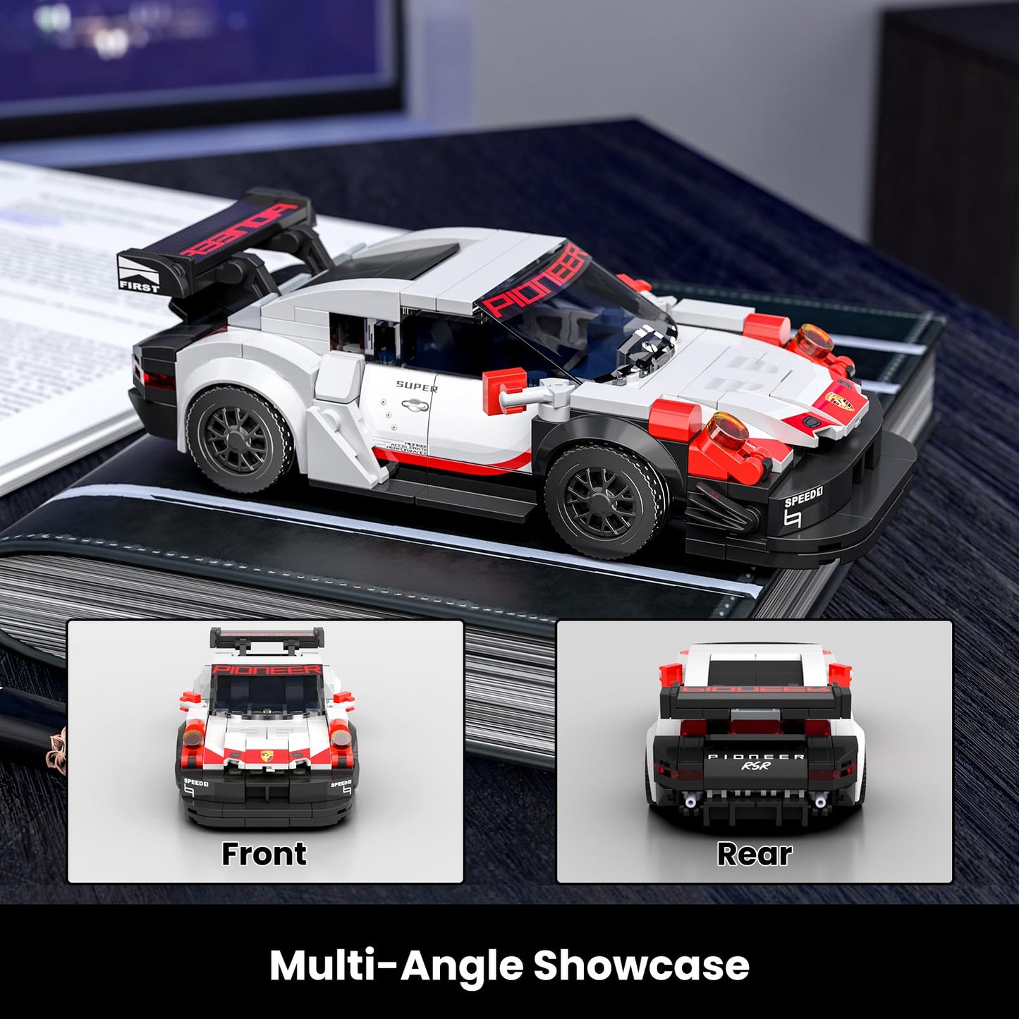Mould King Speed Champion Car Building Kit with Acrylic Display Case