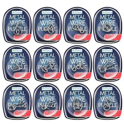 ArtCreativity 12 Metal Wire IQ Brain Teaser Puzzles for Kids Party Favors