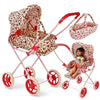 Baby Doll Stroller Play Set, 3-in-1 Babydoll Stroller with Removable Bassinet Baby Carriage for Dolls Toy Doll Stroller for Toddlers 3-4 Years
