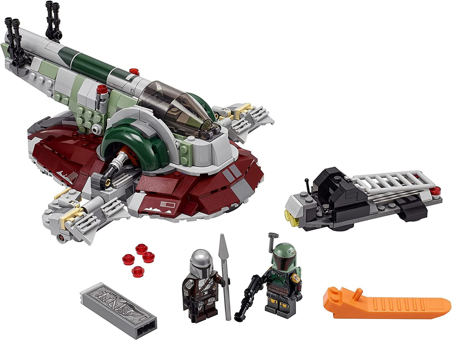 LEGO Star Wars Boba Fett Starship 75312 Building Toy - Mandalorian Model Set Featuring Iconic Starfighter with Rotating Wings and 2 Minifigures, Fun