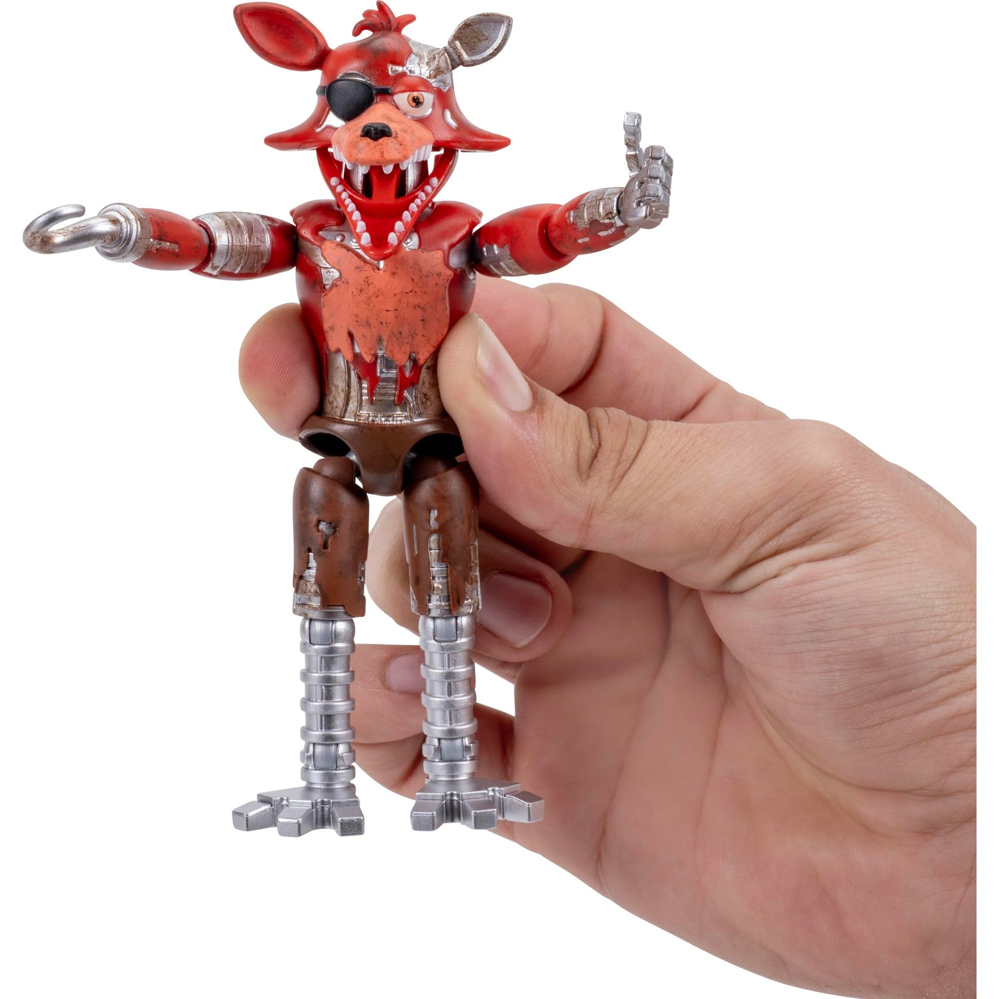 Jazwares Five Nights at Freddy’s Withered Foxy - 5-Inch Articulated Figure with Jumpscare Feature and Glow-in-The-Dark Eyes