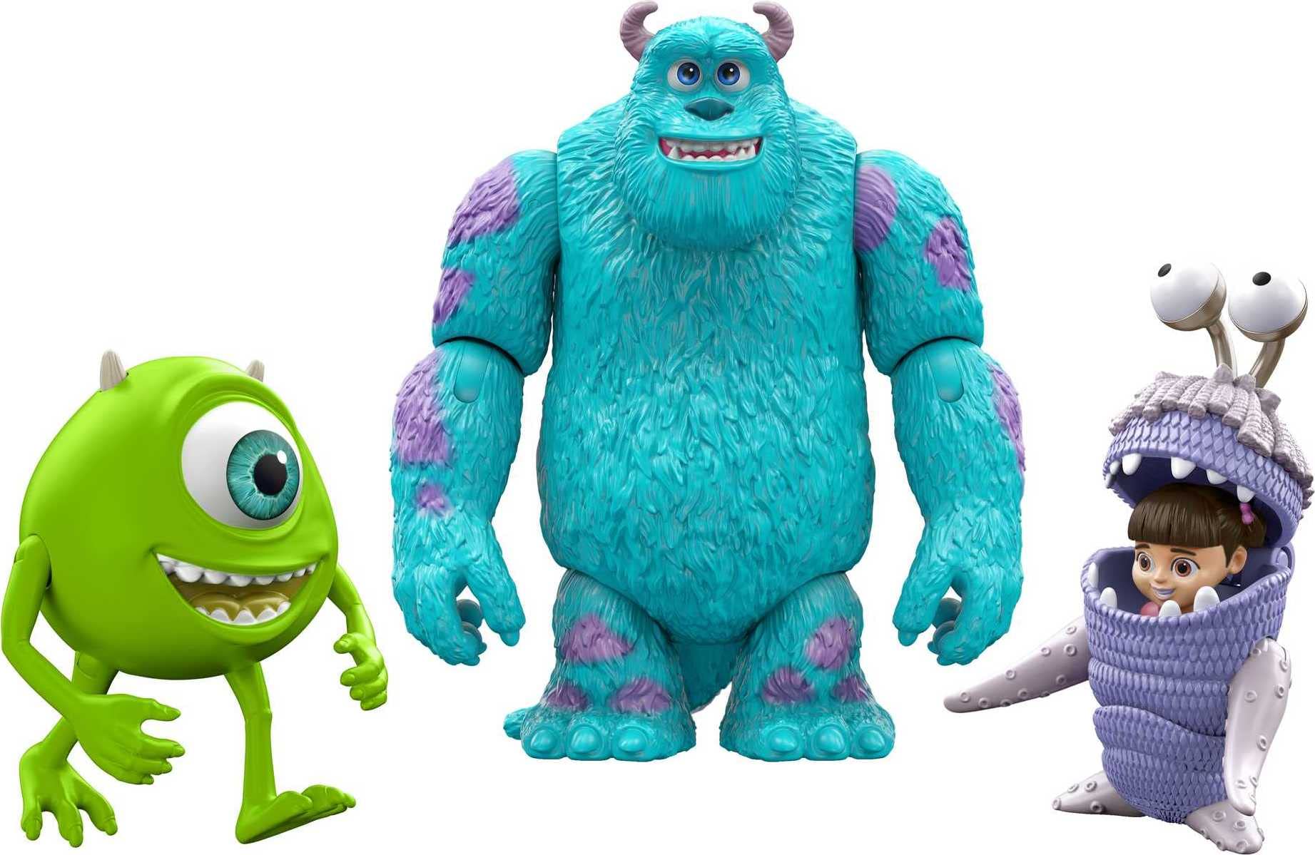 Mattel Disney and Pixar Monsters, Inc Storyteller 3 Action Figure Pack, Sulley Mike & Boo Characters in Get Boo Home Pack, Authentic Toys at 3 Inch