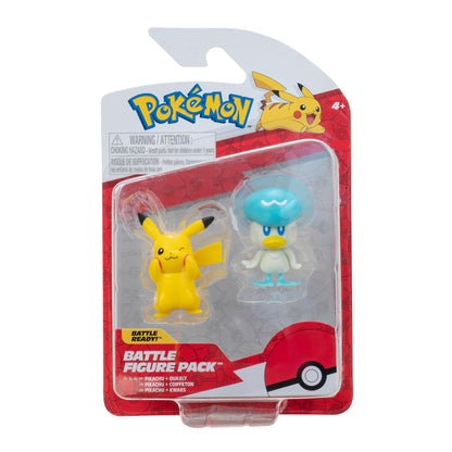 Pokémon PKW3357 Battle Figure Pack - Pikachu & Kwaks Official Detailed Figures 5 cm Each
