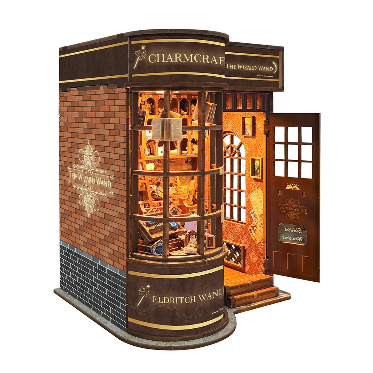 UFLJPKS Book Nook Kit for Adults and Teens, DIY Miniature House Kit with Led Light, 3D Wooden Puzzles for Adults, Wood Gifts for Family and Friends