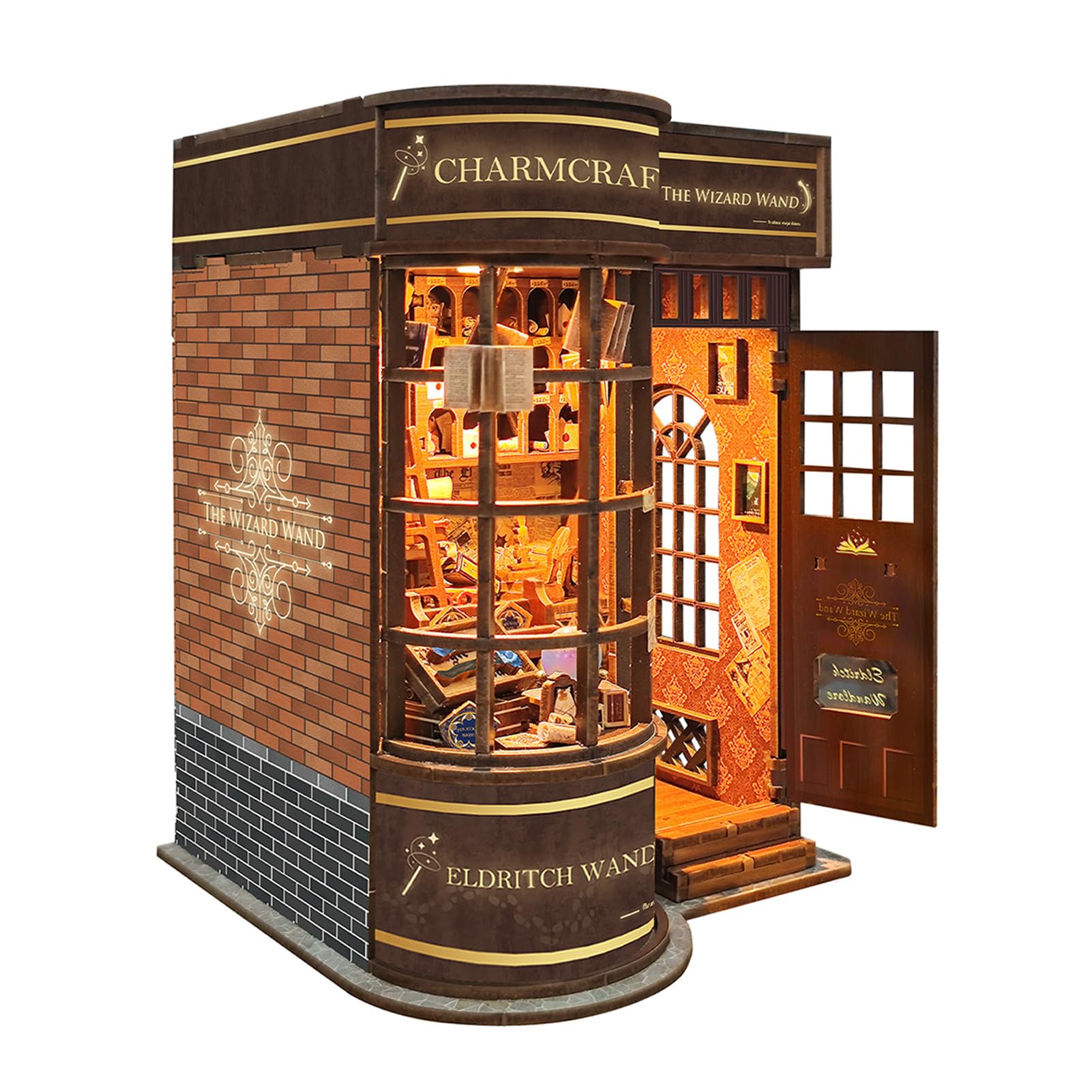 UFLJPKS Book Nook Kit for Adults and Teens, DIY Miniature House Kit with Led Light, 3D Wooden Puzzles for Adults, Wood Gifts for Family and Friends