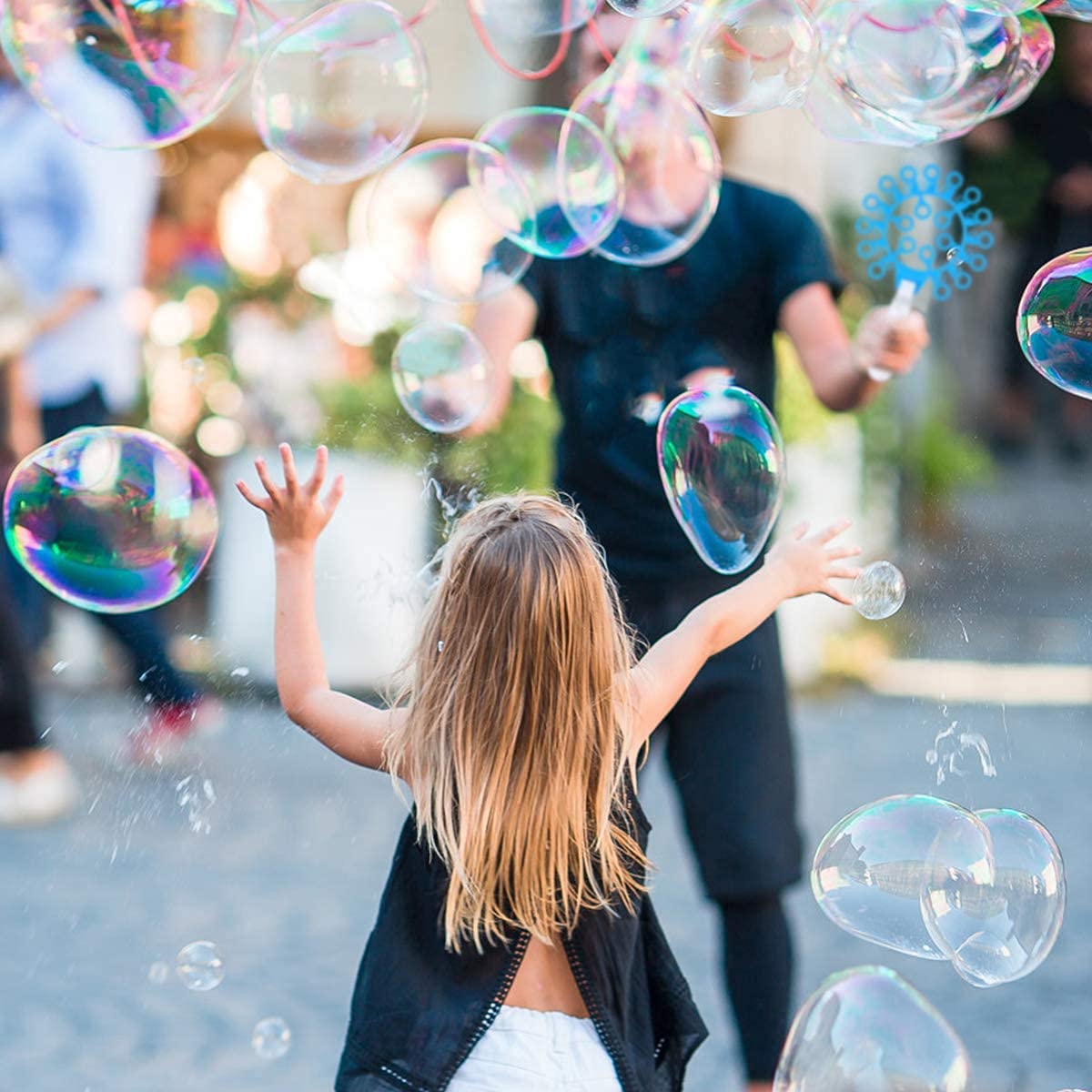 ANAS 11 Piece Giant Bubble Wand Kit - Assorted Bubble Makers with Dipping Tray, Outdoor Garden Play Toy for Birthday Parties, Beach Days, School
