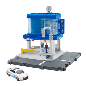 Matchbox Toy Car & Playset, Action Drivers Police Traffic Center with 1:64 Scale Ford Police Interceptor Toy Car, Kid- & Car-Activated Features
