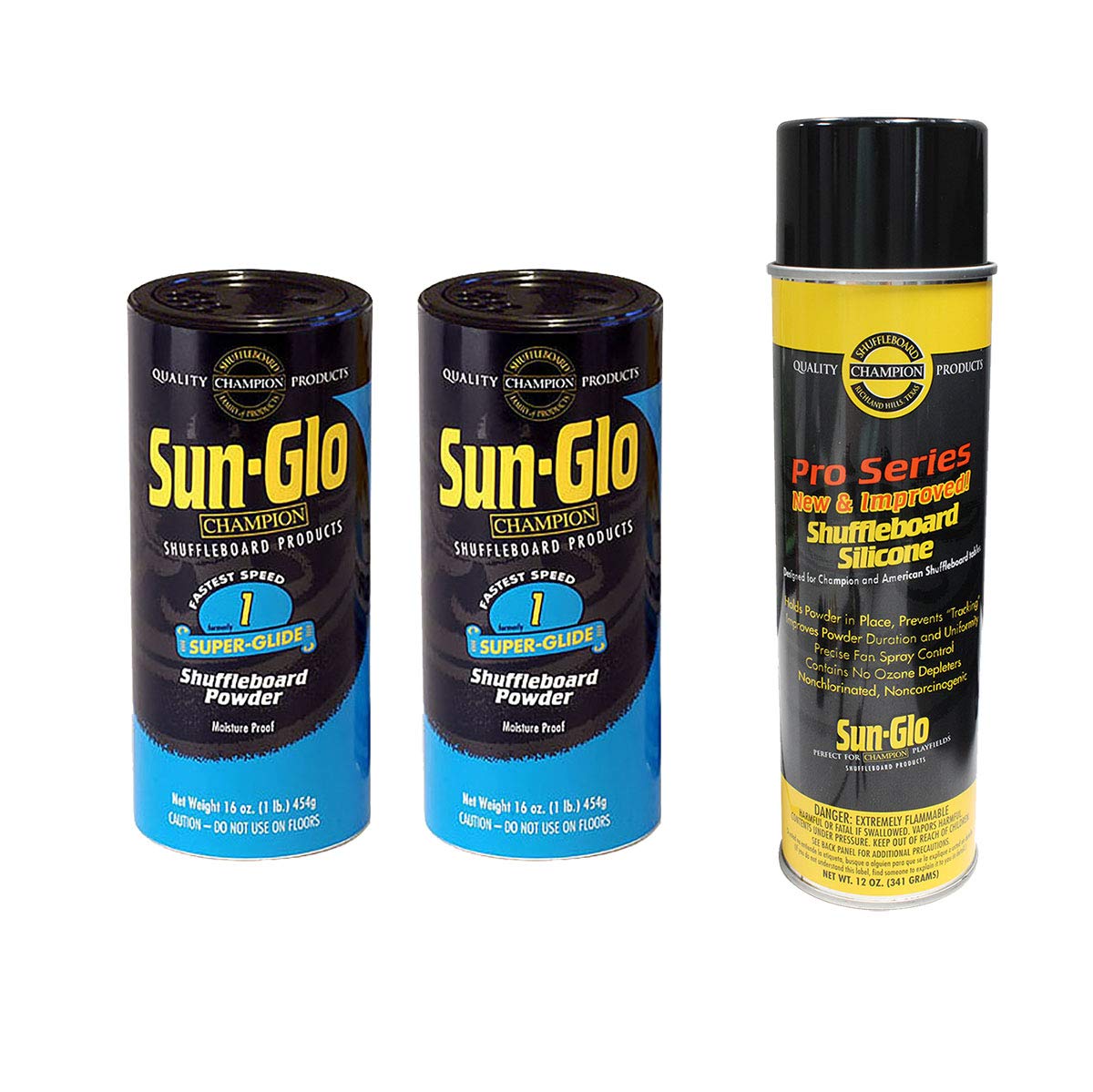 Sun-Glo 2 Cans #1 Super-Glide Wax w/ 1 Can of Silicone Spray
