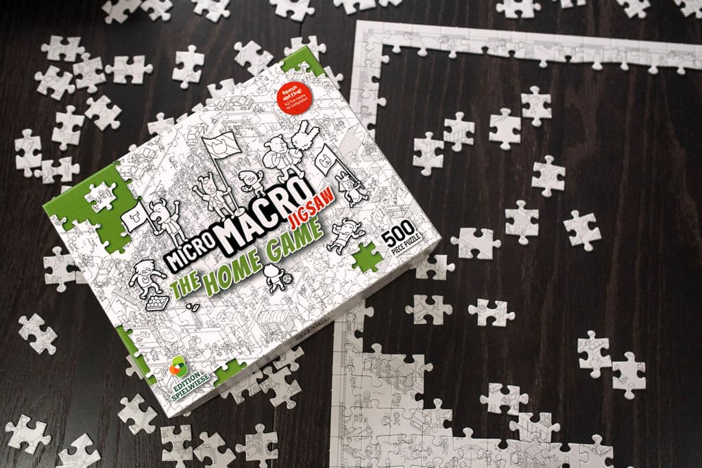 MicroMacro Jigsaw: The Home Game | 500 Piece Mystery Puzzle Game for Kids & Adults | Build The Soccer Stadium, Find Hidden Objects & Solve Mysteries |