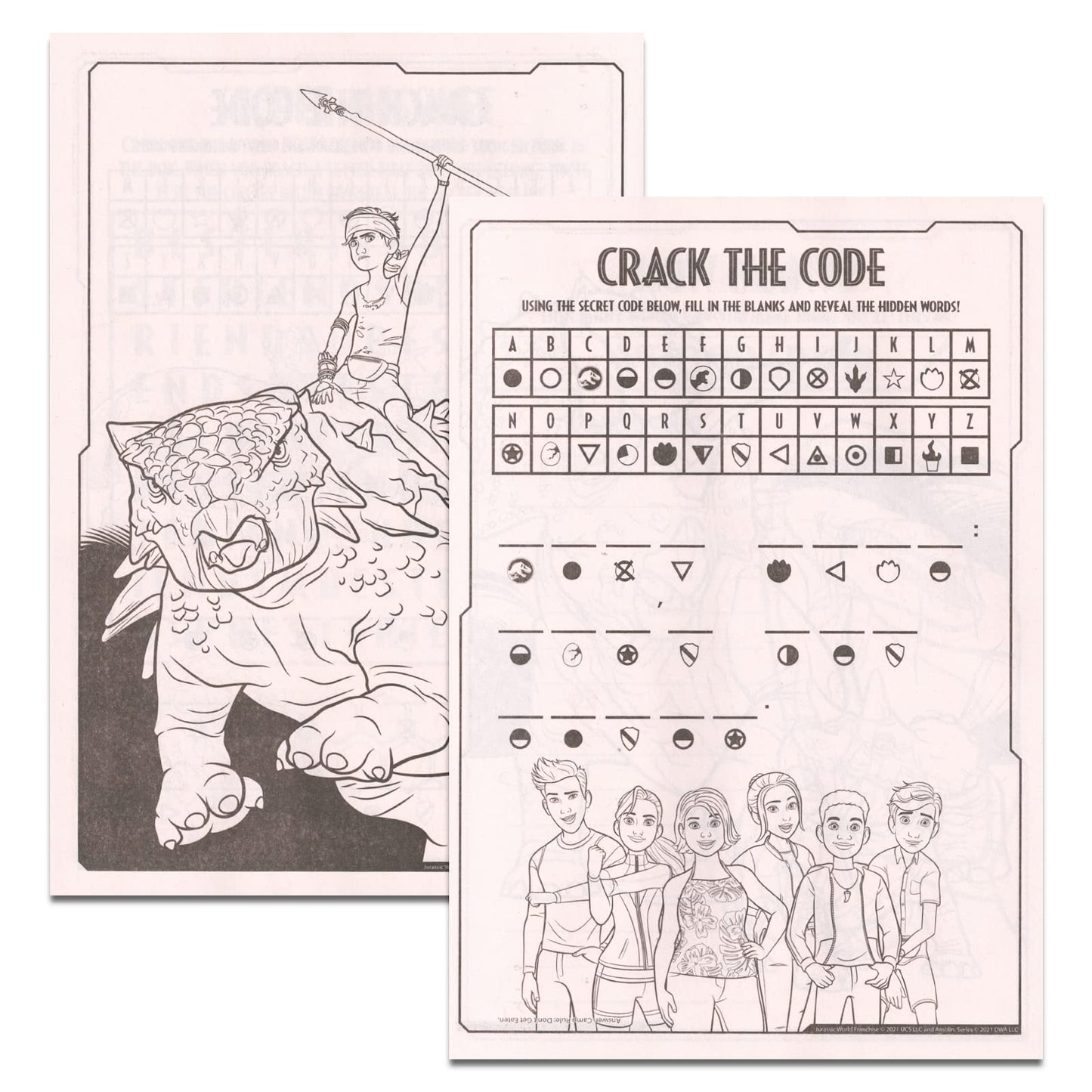 Jurassic World Camp Cretaceous Coloring Book Set with Stickers ~ Bundle with Chaos Theory Dino Coloring and Activity Book, Imagine Ink, Play Pack,