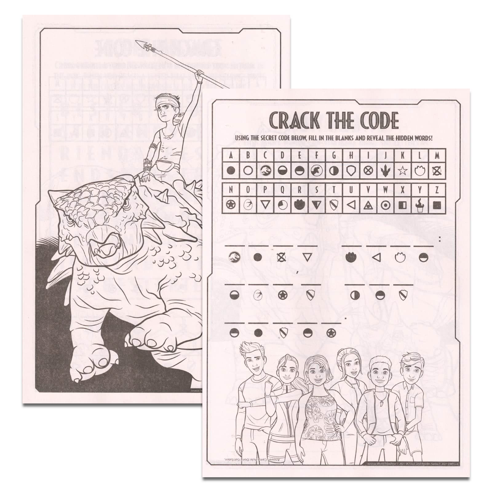 Jurassic World Camp Cretaceous Coloring Book Set with Stickers ~ Bundle with Chaos Theory Dino Coloring and Activity Book, Imagine Ink, Play Pack,