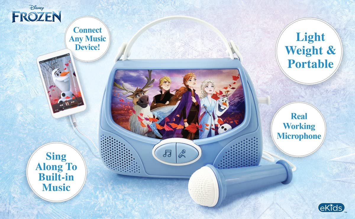 Frozen II Disney Sing Along Boombox Connect MP3, Microphone