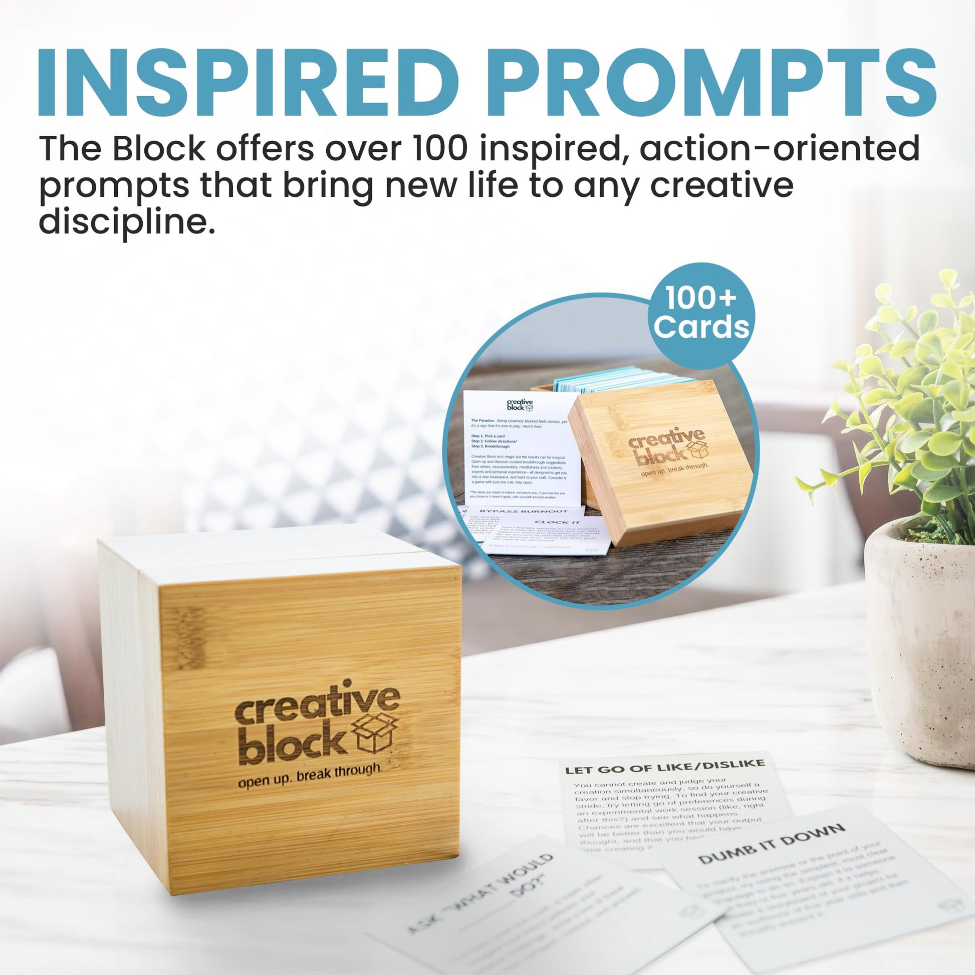 Creative Block Cards for Writers, Artists, Creators - 100+ Problem Solving Inspiration Thinking Card Suggestions from Neuroscientists, Mindfulness