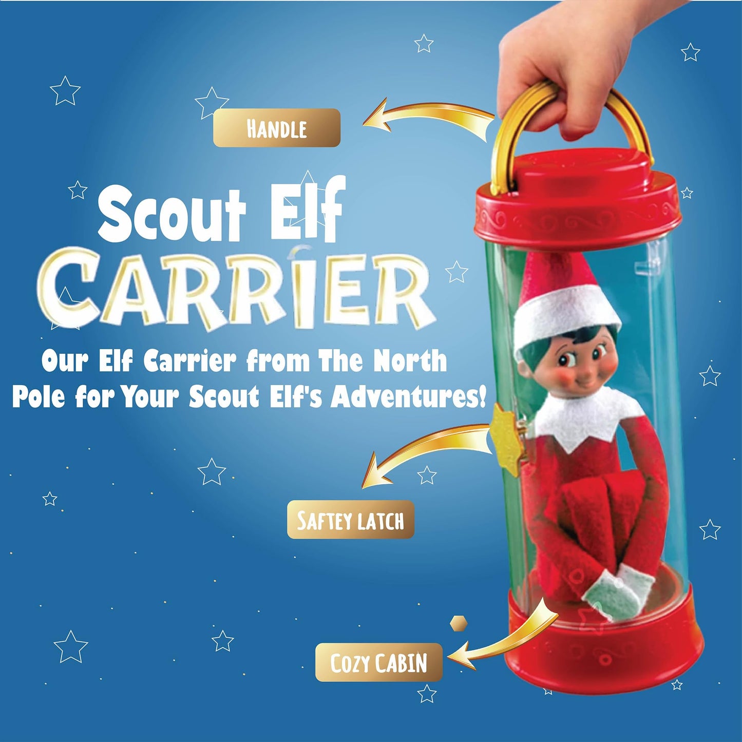 The Elf on the Shelf - Elf on The Go Kit Including Scout Elf Carrier, Peppermint Plane, & Polar Props Travel Set for Adventures, Cute Elf on The Shelf