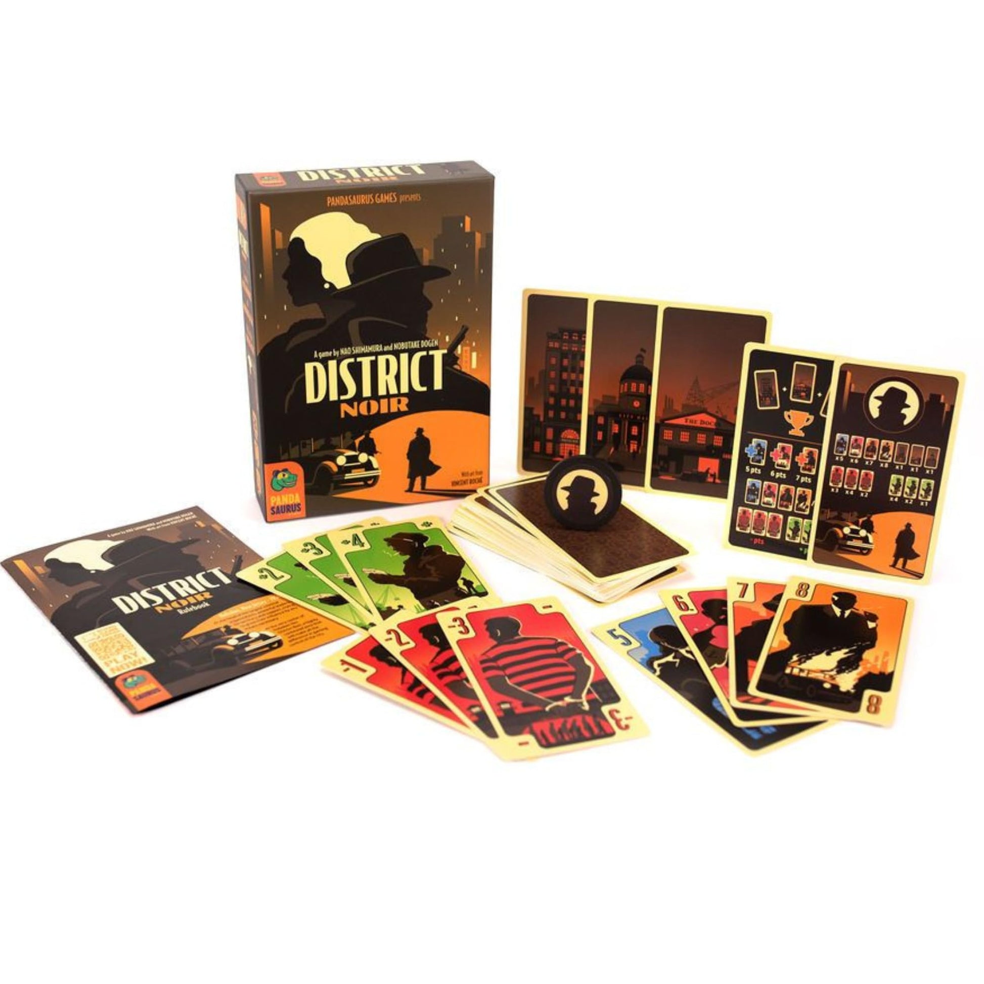 District Noir Card Game - Control the Criminal Underworld in a Strategic Battle, Fun Family Game for Kids and Adults, Ages 10+, 2 Players, 10-20