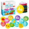 merka Bath Toys Flash Cards - 36-Pc Multicolor 2.25-Inch Foam Alphabet & Number Cards - Waterproof Bath Time Toddler Learning Toys for Ages 1-3
