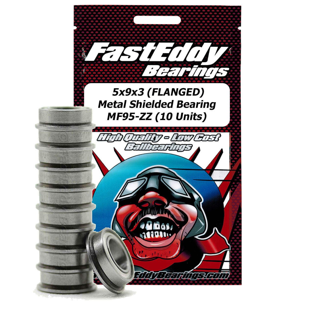 5x9x3 FLANGED Metal Shielded Bearing MF95-ZZ 10 Units