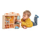 Tender Leaf Toys Safari Animals - 8 Wooden Zoo Figurines with a Display Shelf -Classic Toy for Pretend Play - Develops Social, Creative & Imaginative