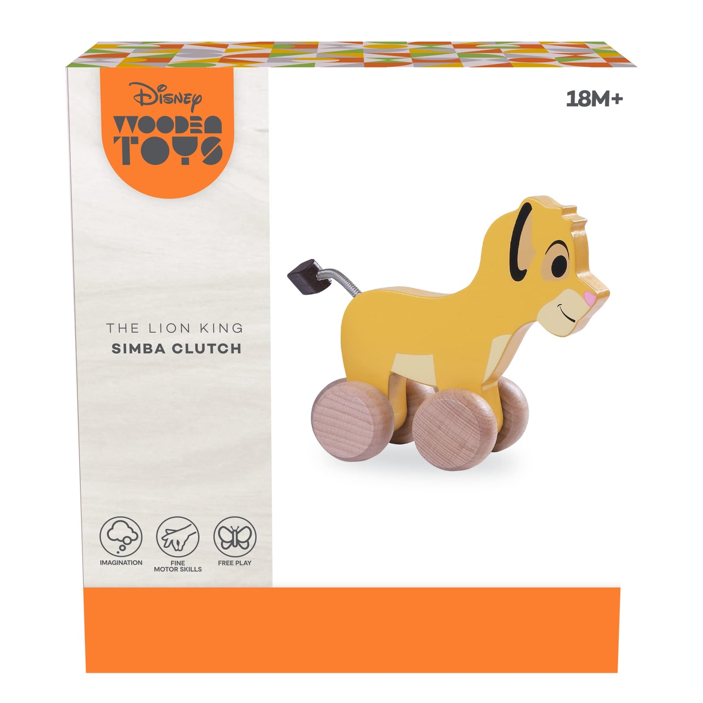 Disney Wooden Toys Simba, Small 5-inch Clutch Toy Figure, Kids Toys for Ages 18 Month by Just Play